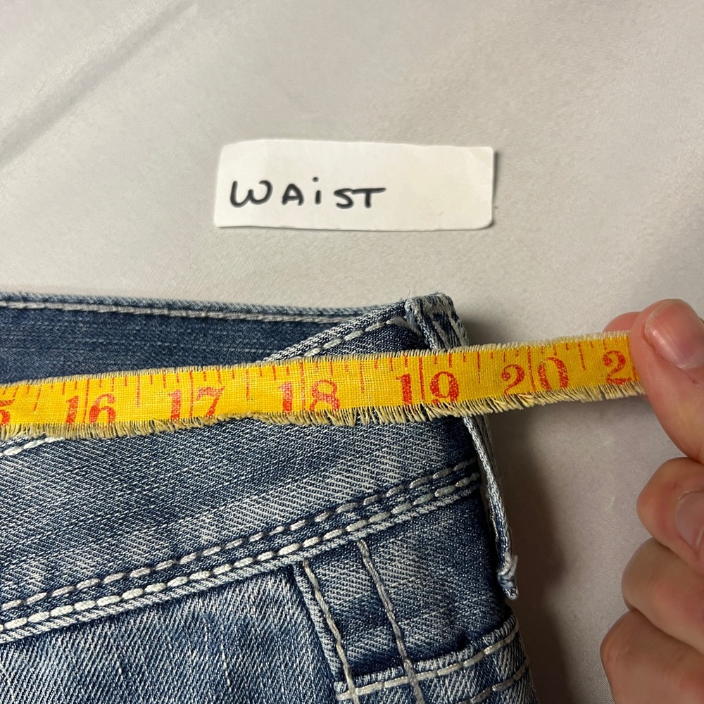 Seven7 Boot Fit Y2K Jeans Light White Wash Preppy Classic Western 38x33 Measured - Picture 7 of 11